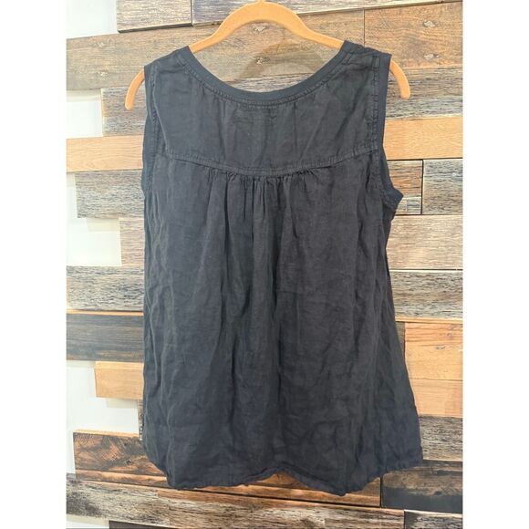 Flax NWOT linen sleeveless top neck and arm trim cotton size small - Picture 3 of 7